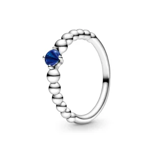(bilde for) Pandora Havblå Sølvkuleprydet Ring - 198867C12