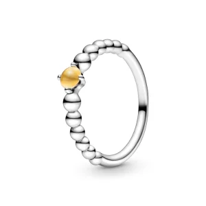 (bilde for) Pandora Honningfarget Sølvkuleprydet Ring - 198867C11