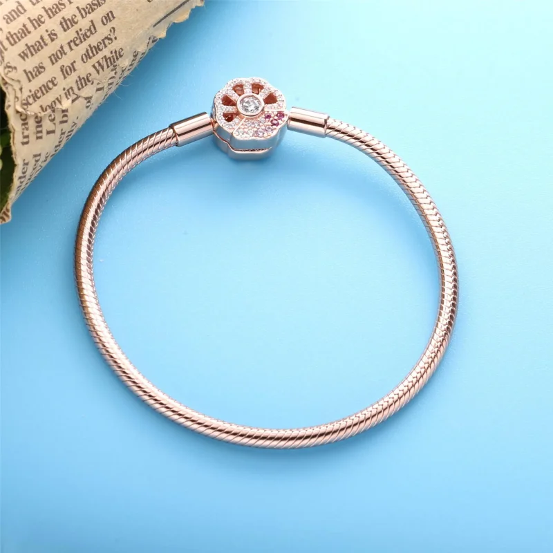 (bilde for) Pandora Moments Rosa Vifteformet Klemme Slangekjedearmbånd - 588145C01 - Vis 2
