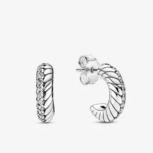 Pandora Pavé Øreringer med Slangekjedemønster - 299091C01 (bilde for) Pandora Pavé Øreringer med Slangekjedemønster - 299091C01