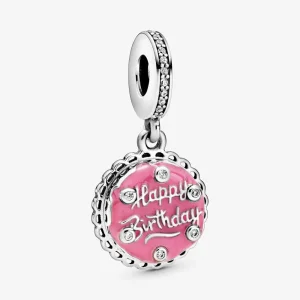 (bilde for) Pandora Rosa fødselsdagskake Hengende Charm - 798888C01