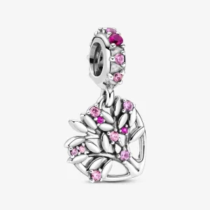 (bilde for) Pandora Rosa Hjerte Familietre Hengende Charm - 799153C01
