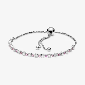(bilde for) Pandora Rosa og Klar Funklende Skyvearmbånd - 598517C02