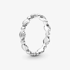 (bilde for) Pandora Skjellprydet Båndring med sølvkuler - 198943C00