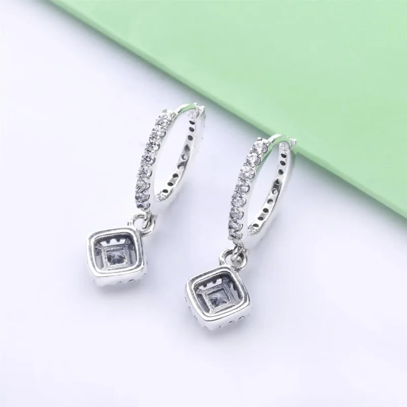 (bilde for) Pandora Square Sparkle Hoop øreringer - 298503C01 - Vis 2