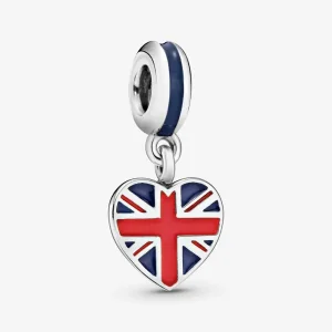 (bilde for) Pandora Storbritannia hjerteflagg, hengende charm - 791512ENMX