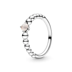 (bilde for) Pandora Støvet rose Sølvkuleprydet Ring - 198867C06