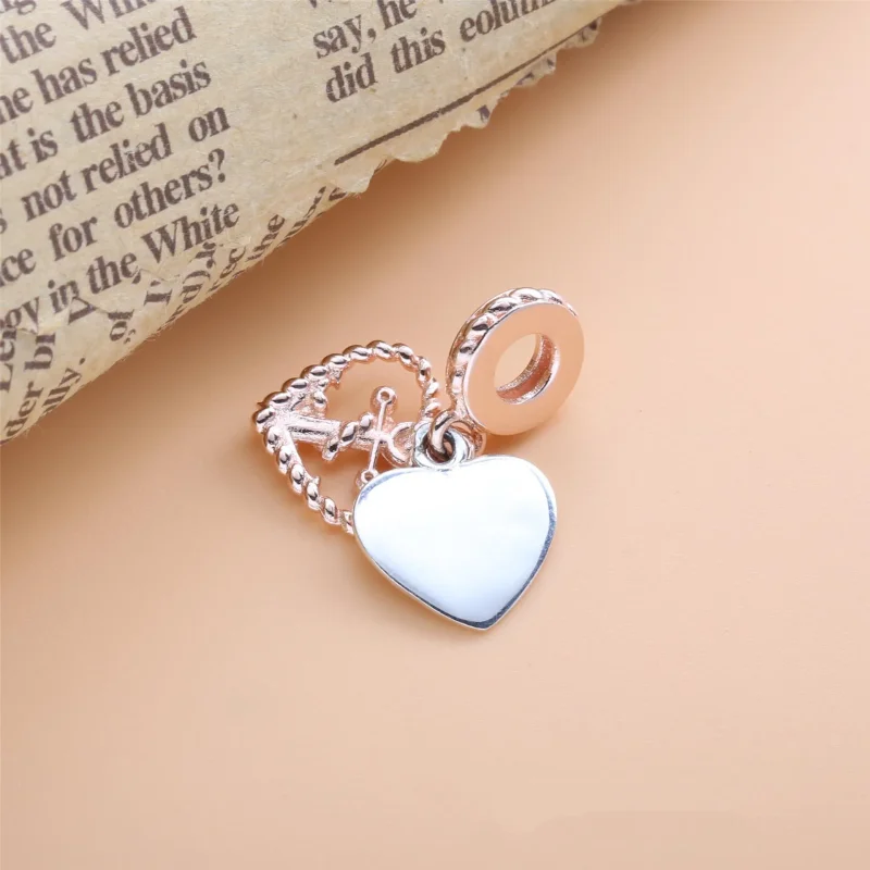 (bilde for) Pandora Tau Hjerte og Kjærlighet Anker Hengende Charm - 788940C01 - Vis 3