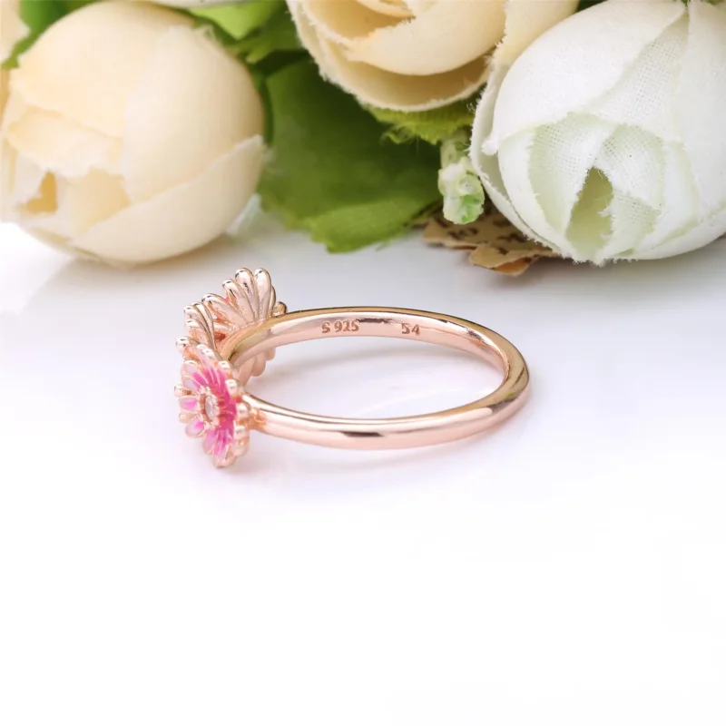 (bilde for) Pandora Trio av Rosa Tusenfryd Ring - 188792C01 - Vis 4
