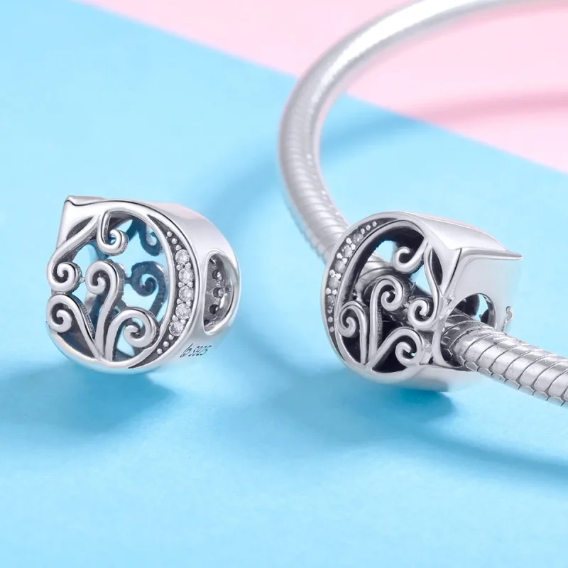 (bilde for)  Pandora Style Glitrende Pavé Flower Letter C Charm - BSC030-C - Vis 4