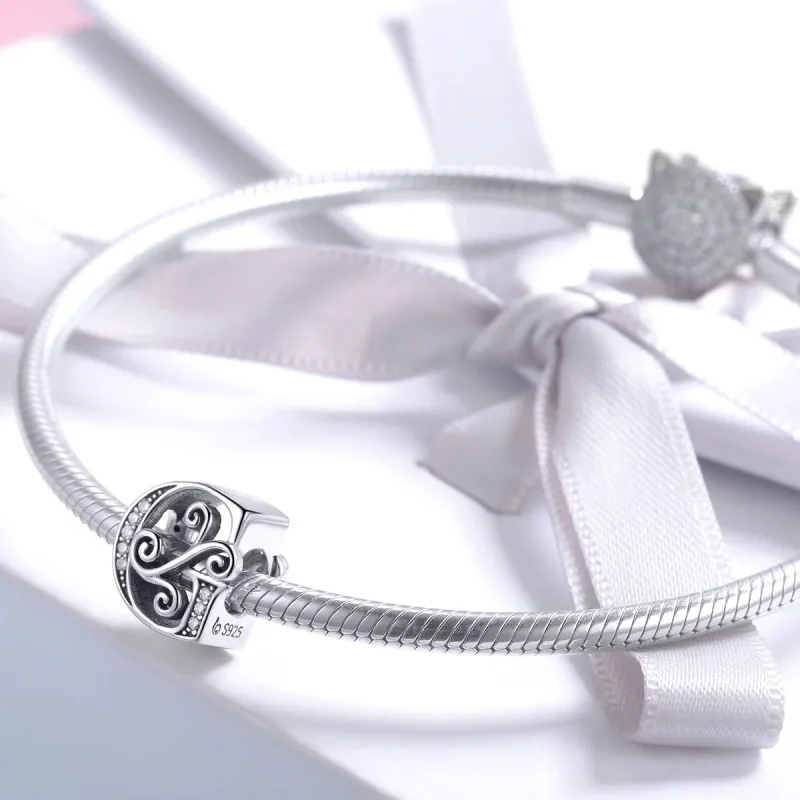 (bilde for)  Pandora Style Glitrende Pavé Flower Letter G Charm - BSC030-G - Vis 3