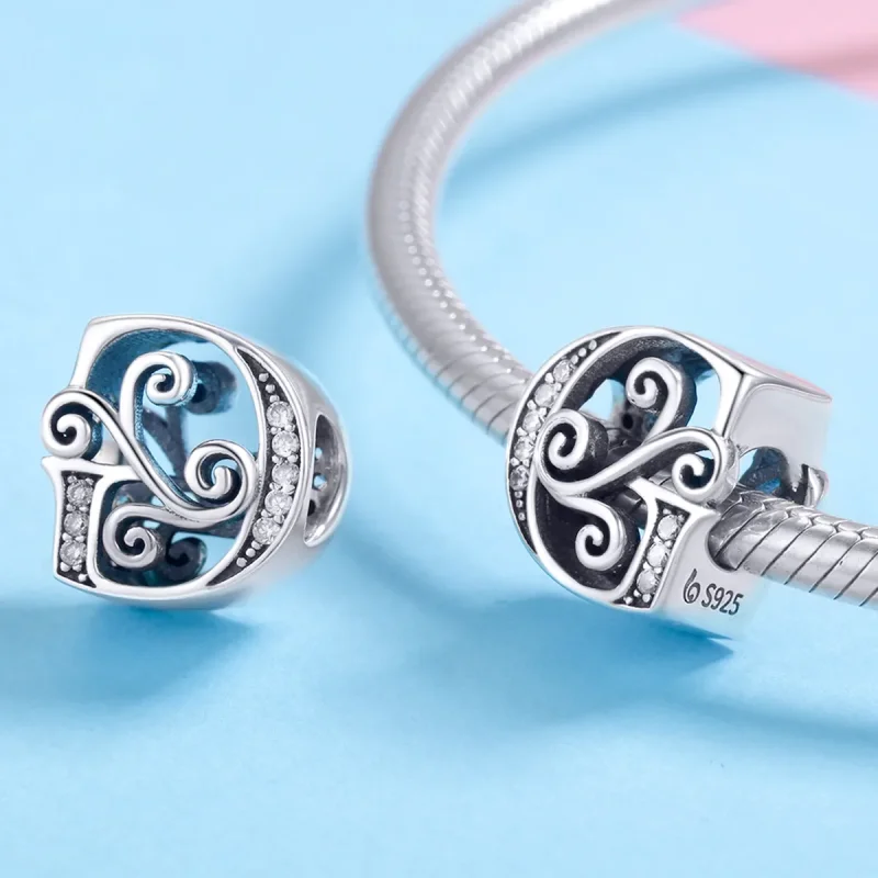 (bilde for)  Pandora Style Glitrende Pavé Flower Letter G Charm - BSC030-G - Vis 4