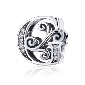 (bilde for)  Pandora Style Glitrende Pavé Flower Letter G Charm - BSC030-G