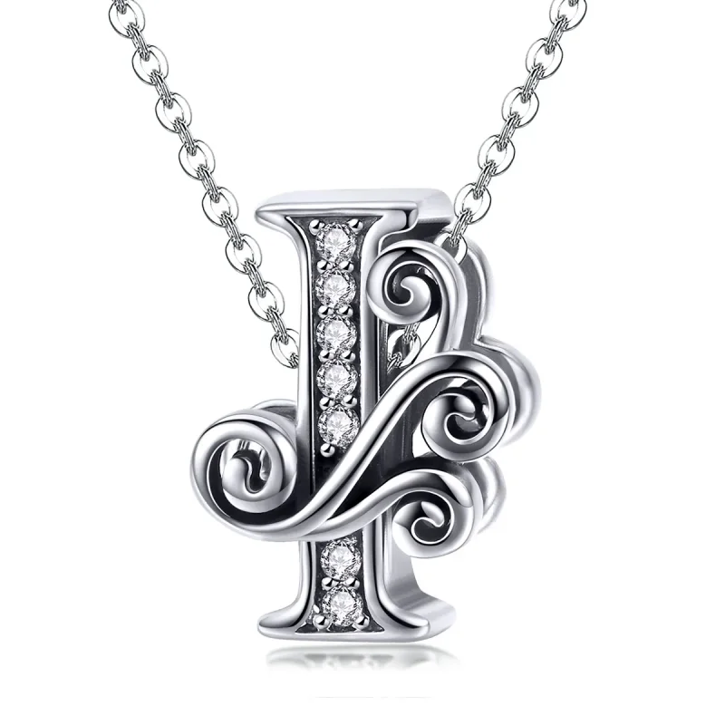 (bilde for)  Pandora Style Glitrende Pavé Flower Letter I Charm - BSC030-I - Vis 2