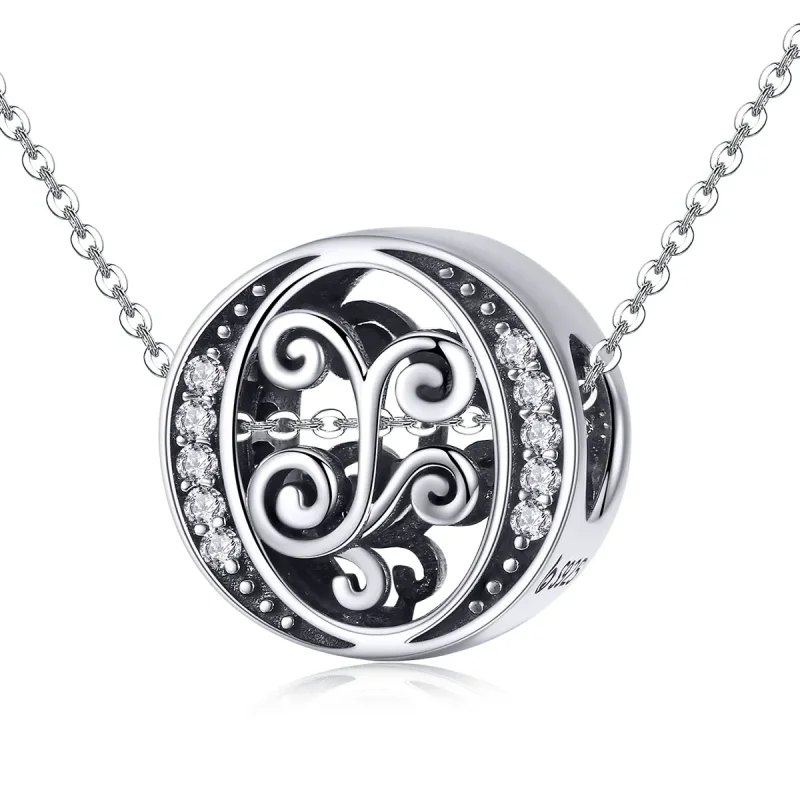 (bilde for) Pandora Style Glitrende Pavé Flower Letter O Charm - BSC030-O - Vis 2