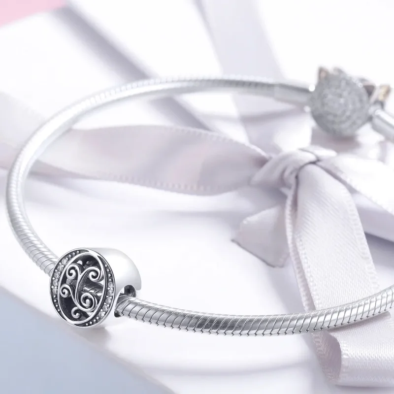 (bilde for) Pandora Style Glitrende Pavé Flower Letter O Charm - BSC030-O - Vis 3