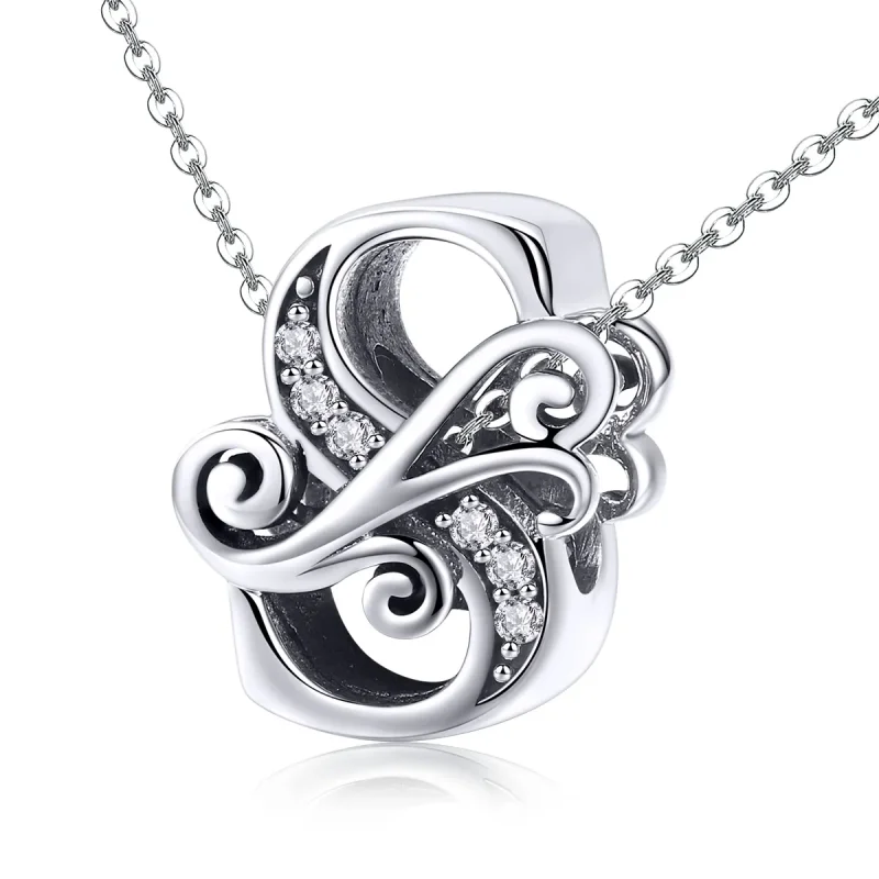 (bilde for)  Pandora Style Glitrende Pavé Flower Letter S Charm - BSC030-S - Vis 2