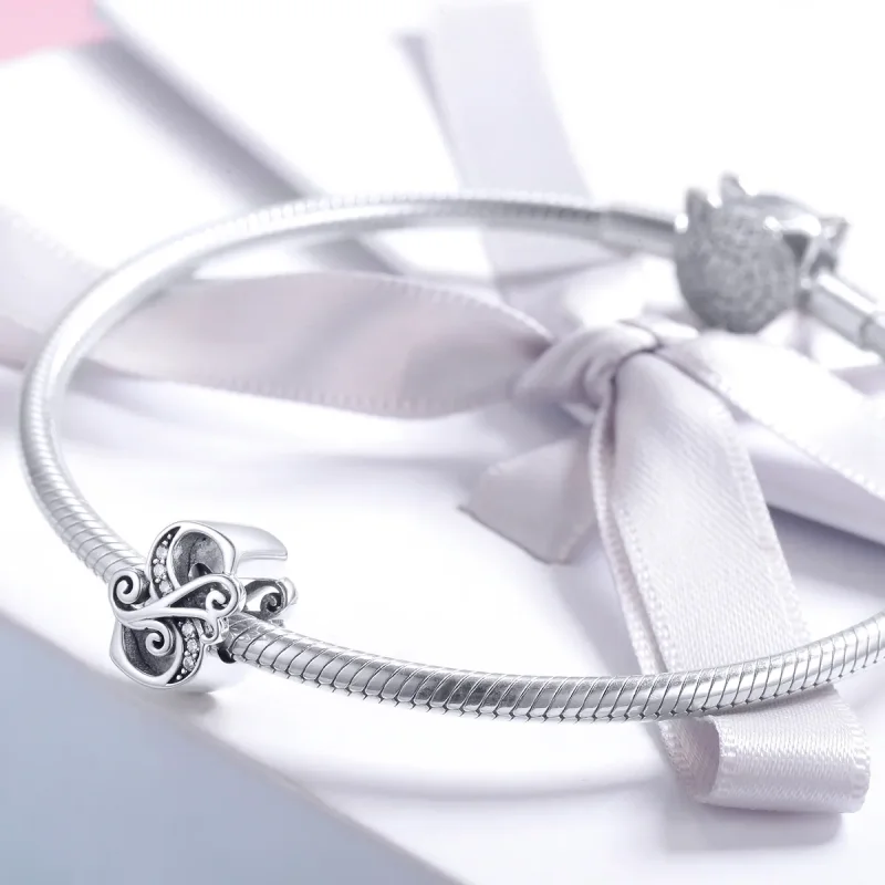 (bilde for)  Pandora Style Glitrende Pavé Flower Letter S Charm - BSC030-S - Vis 3