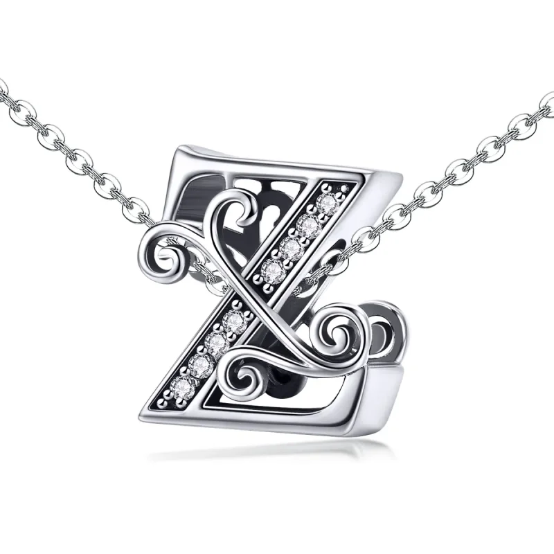 (bilde for)  Pandora Style Glitrende Pavé Flower Letter Z Charm - BSC030-Z - Vis 2