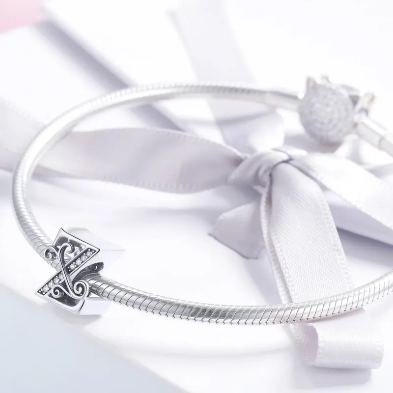 (bilde for)  Pandora Style Glitrende Pavé Flower Letter Z Charm - BSC030-Z - Vis 3