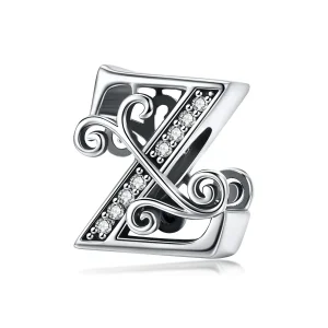 (bilde for)  Pandora Style Glitrende Pavé Flower Letter Z Charm - BSC030-Z