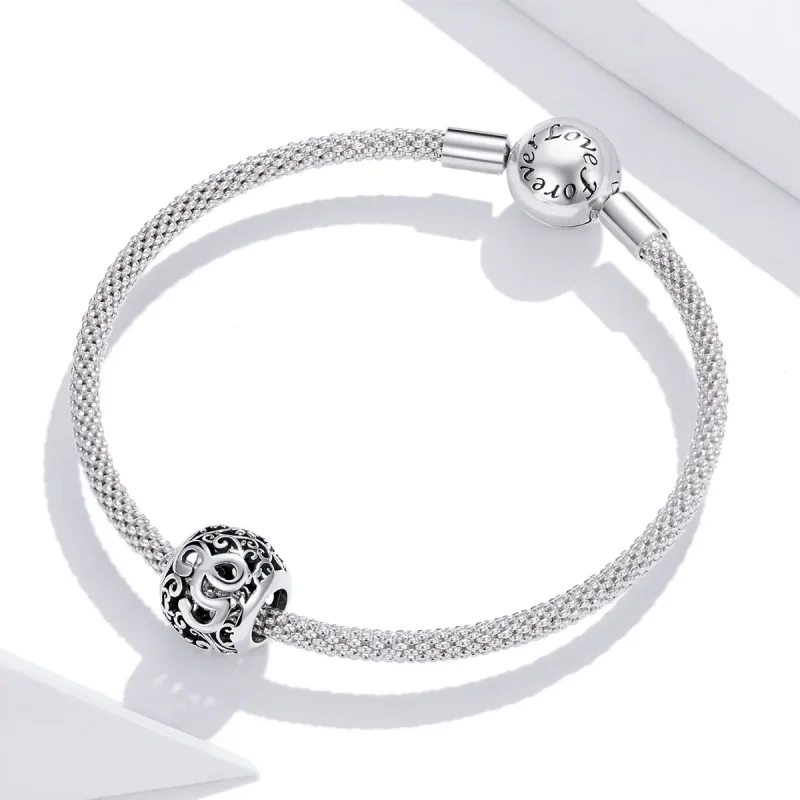 (bilde for)  Pandora Style Openwork Flower Letter G Charm - SCC1444-G - Vis 3