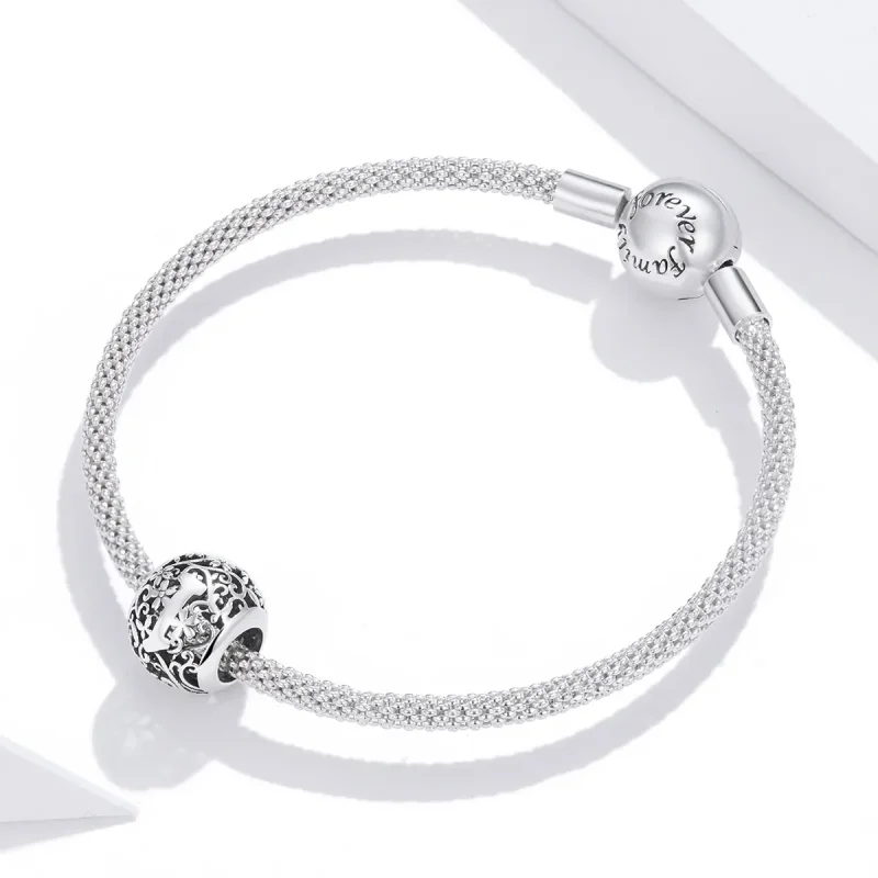 (bilde for) Pandora Style Openwork Flower Letter I Charm - SCC1444-I - Vis 3