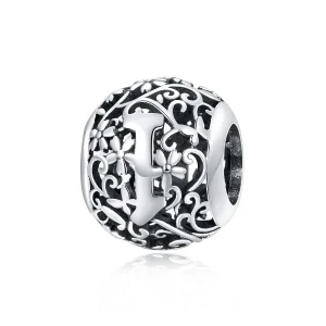 (bilde for) Pandora Style Openwork Flower Letter I Charm - SCC1444-I