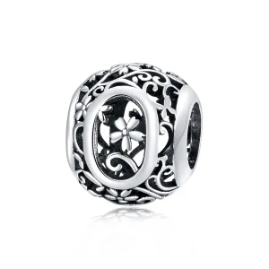 (bilde for)  Pandora Style Openwork Flower Letter O Charm - SCC1444-O