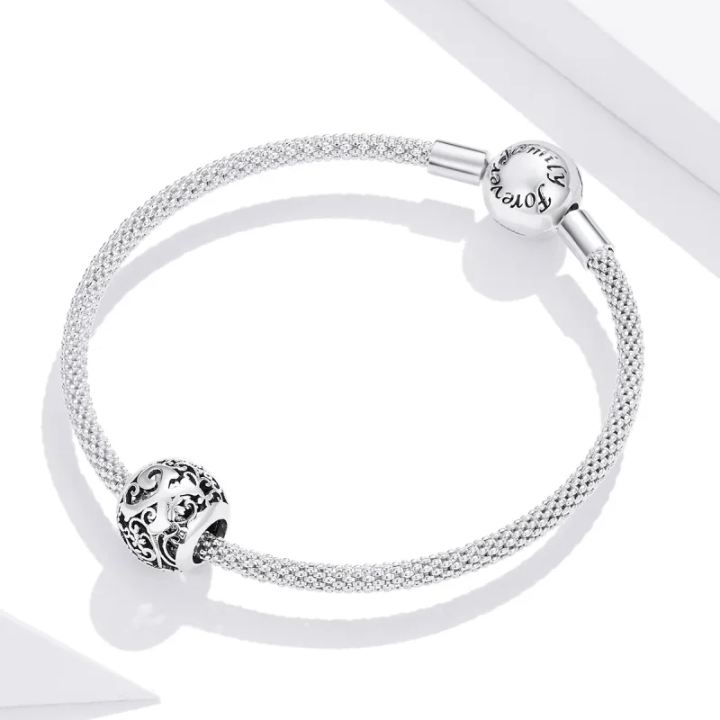 (bilde for)  Pandora Style Openwork Flower Letter X Charm - SCC1444-X - Vis 3