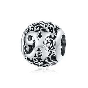 (bilde for)  Pandora Style Openwork Flower Letter X Charm - SCC1444-X