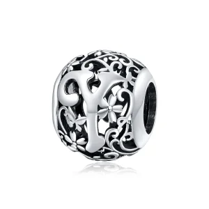 (bilde for) Pandora Style Openwork Flower Letter Y Charm - SCC1444-Y