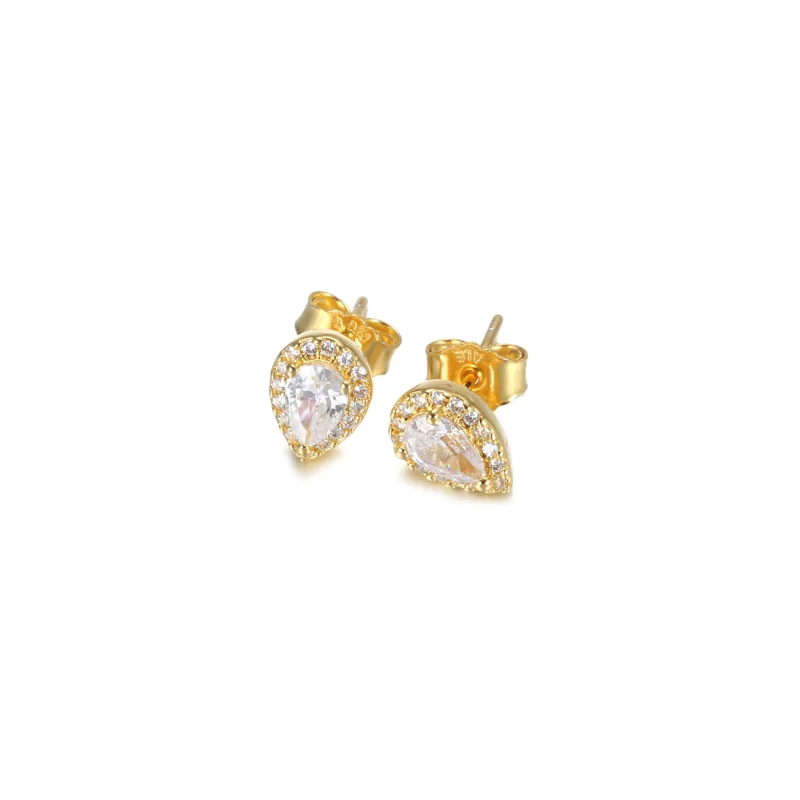 (bilde for) Pandora 14k gullbelagte ørepynt med klar cubic zirconia - 268724C01 - Vis 2