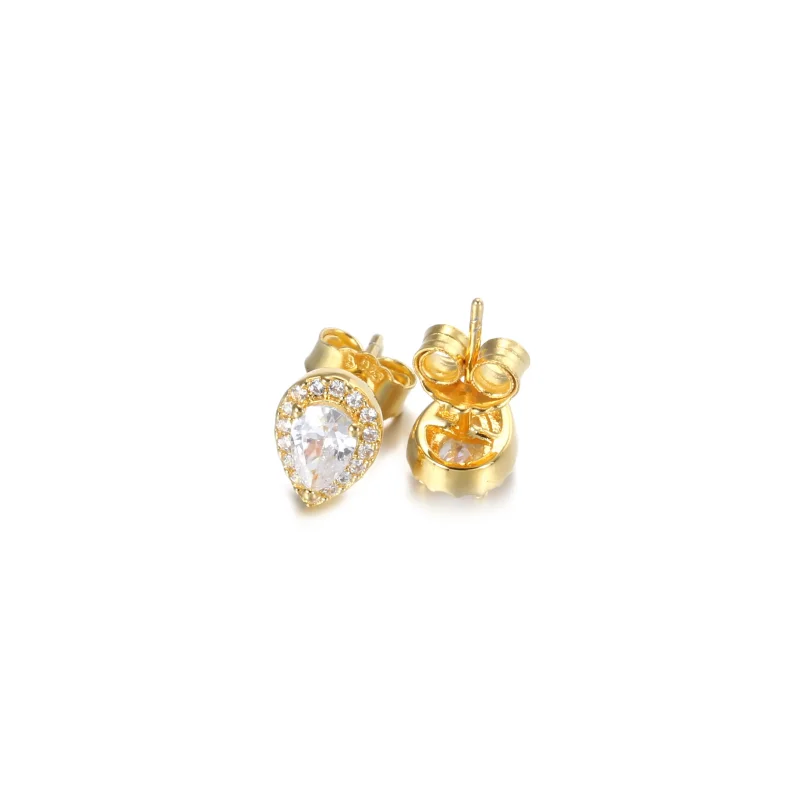 (bilde for) Pandora 14k gullbelagte ørepynt med klar cubic zirconia - 268724C01 - Vis 4