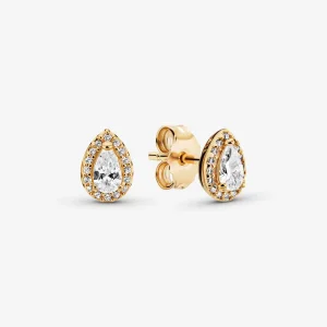 (bilde for) Pandora 14k gullbelagte ørepynt med klar cubic zirconia - 268724C01