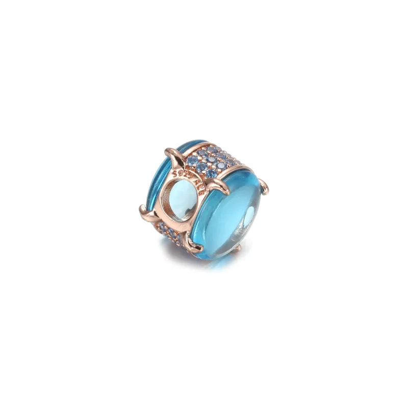 (bilde for) Pandora Blå Oval Cabochon Charm - 789309C01 - Vis 4