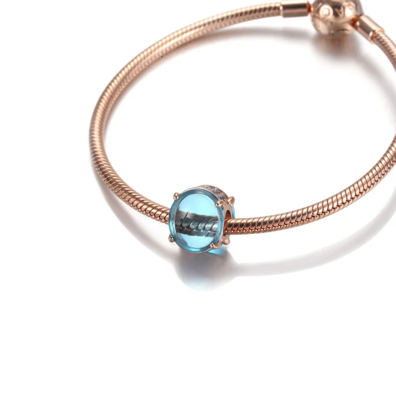 (bilde for) Pandora Blå Oval Cabochon Charm - 789309C01 - Vis 5