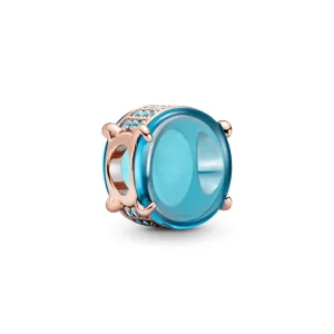 Pandora Blå Oval Cabochon Charm - 789309C01 (bilde for) Pandora Blå Oval Cabochon Charm - 789309C01