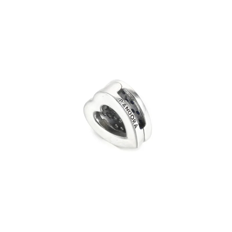 (bilde for) Pandora Blå Pavé Hjerte Klemmecharm - 799346C01 - Vis 4
