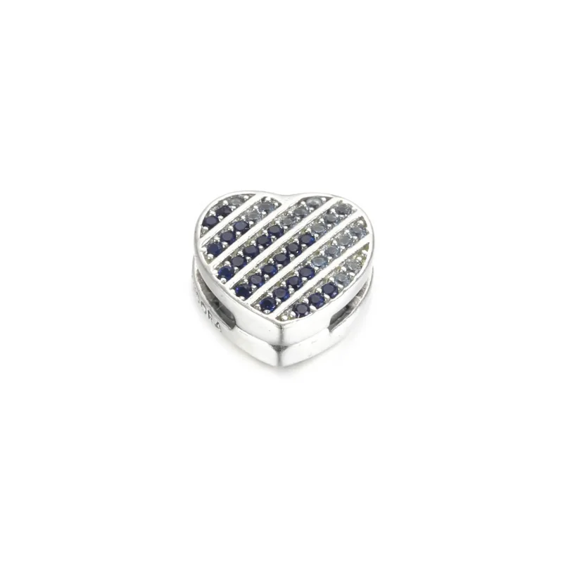 (bilde for) Pandora Blå Pavé Hjerte Klemmecharm - 799346C01 - Vis 5