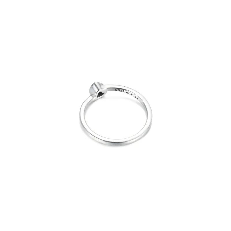 (bilde for) Pandora Blankt Skråstilt Hjerte Solitaire Ring - 199267C02 - Vis 4