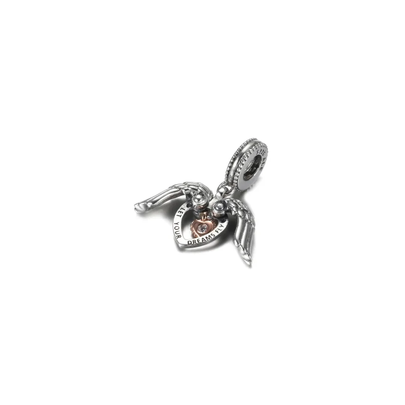 (bilde for) Pandora Club 2021 Englevinger og Hjerte Hengende Charm - 789296C01 - Vis 2