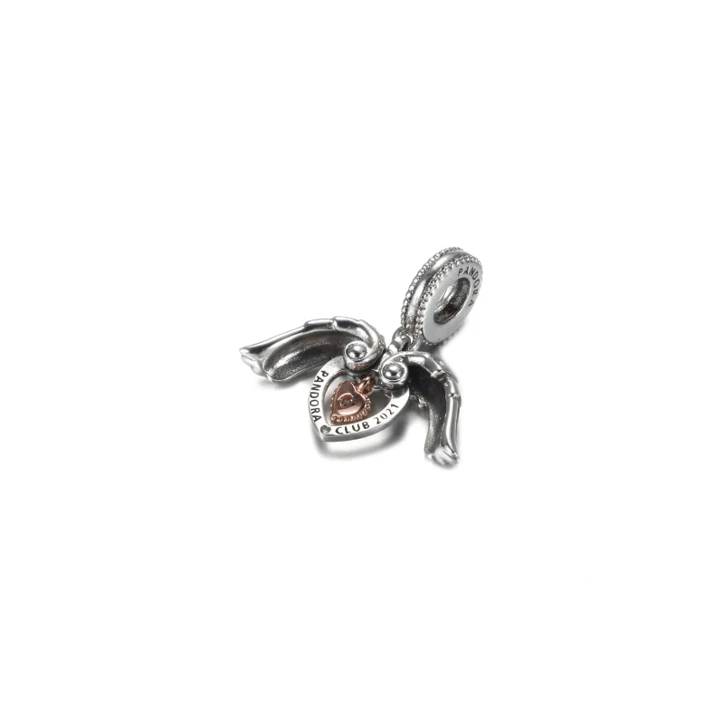 (bilde for) Pandora Club 2021 Englevinger og Hjerte Hengende Charm - 789296C01 - Vis 3