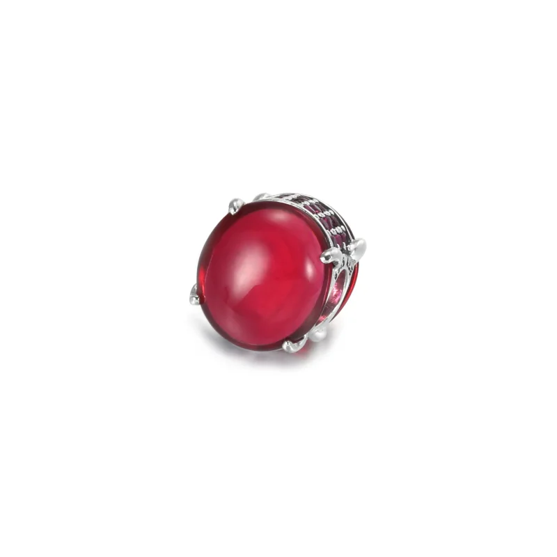 (bilde for) Pandora Fuksia Rose Oval Cabochon Charm - 799309C01 - Vis 2