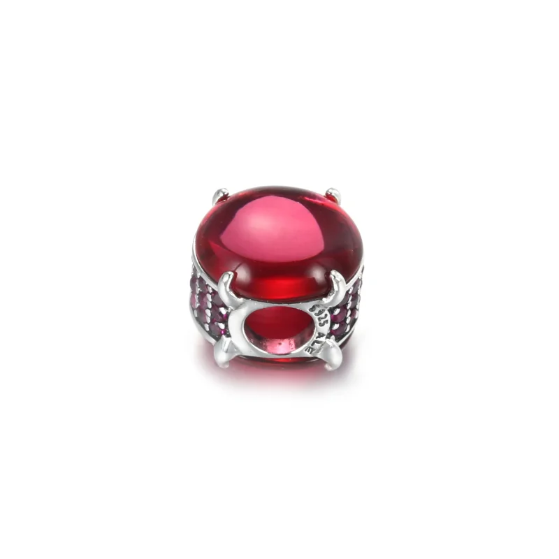 (bilde for) Pandora Fuksia Rose Oval Cabochon Charm - 799309C01 - Vis 4