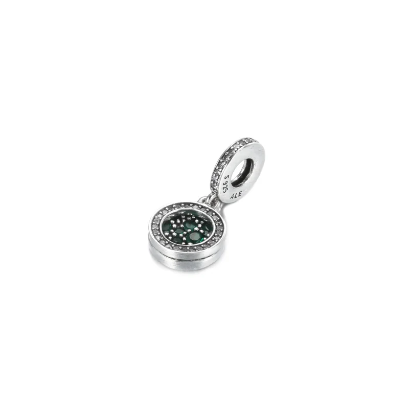 (bilde for) Pandora Funklende Grønn Skive Dobbel Hengende Charm - 799186C02 - Vis 4