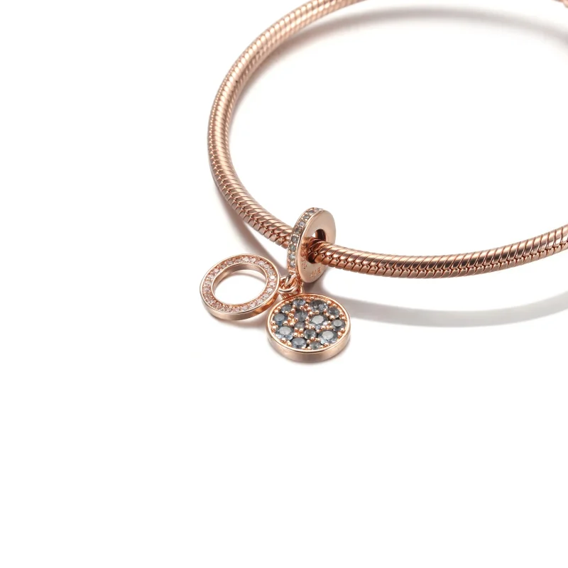 (bilde for) Pandora Funklende Lys Blå Skive Dobbel Hengende Charm - 789186C03 - Vis 5