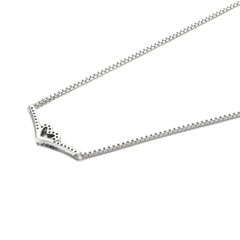 (bilde for) Pandora Funklende Ønskebein Hjerte Collier Halskjede - 399273C01 - Vis 3