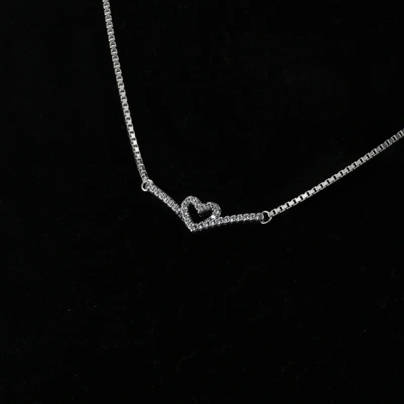 (bilde for) Pandora Funklende Ønskebein Hjerte Collier Halskjede - 399273C01 - Vis 6