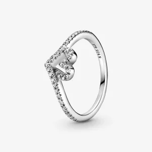 (bilde for) Pandora Funklende Ønskebein Hjerteformet Ring - 199302C01